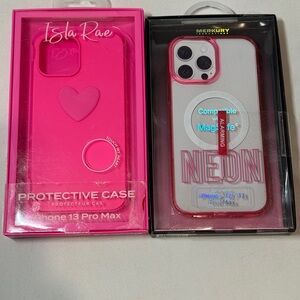 NWT Merkury & Isla Rae Pink Protective Cases for iPhone 12/13 Pro Max. 2 total